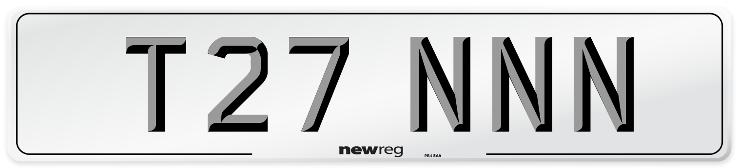 T27 NNN Number Plate from New Reg